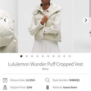 lululemon wunder puff vest